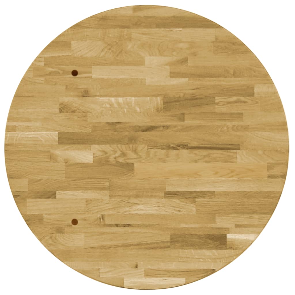 Table Top Solid Oak Wood Rectangular Brown 245991