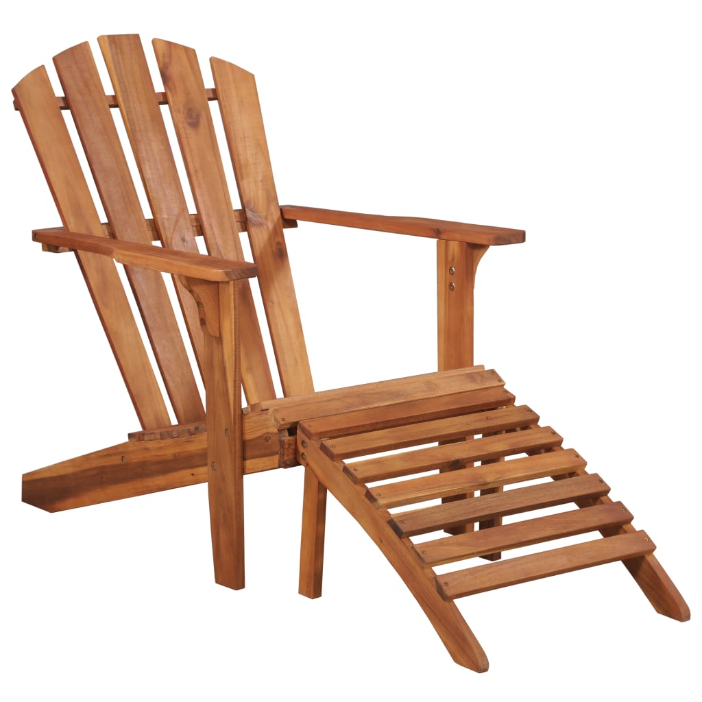Patio Adirondack Chair With Footrest Solid Acacia Wo 44117