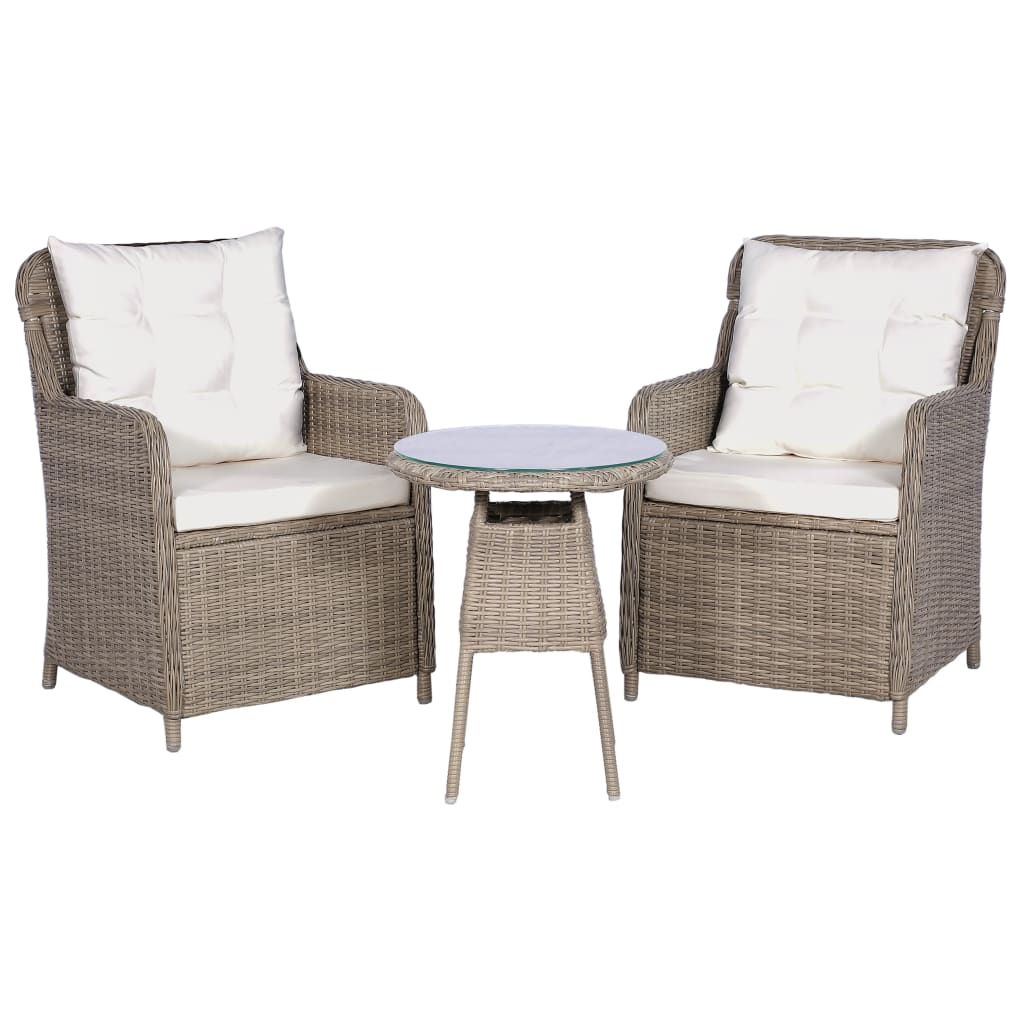 Bistro Set With Cushions And Pillows Poly Rattan Bro 44150