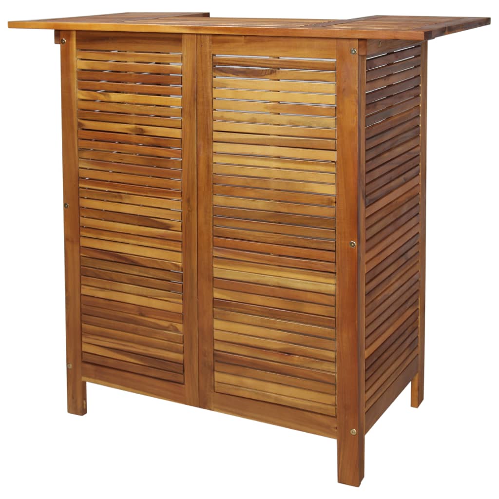 Bar Table Solid Acacia Wood Brown 44007