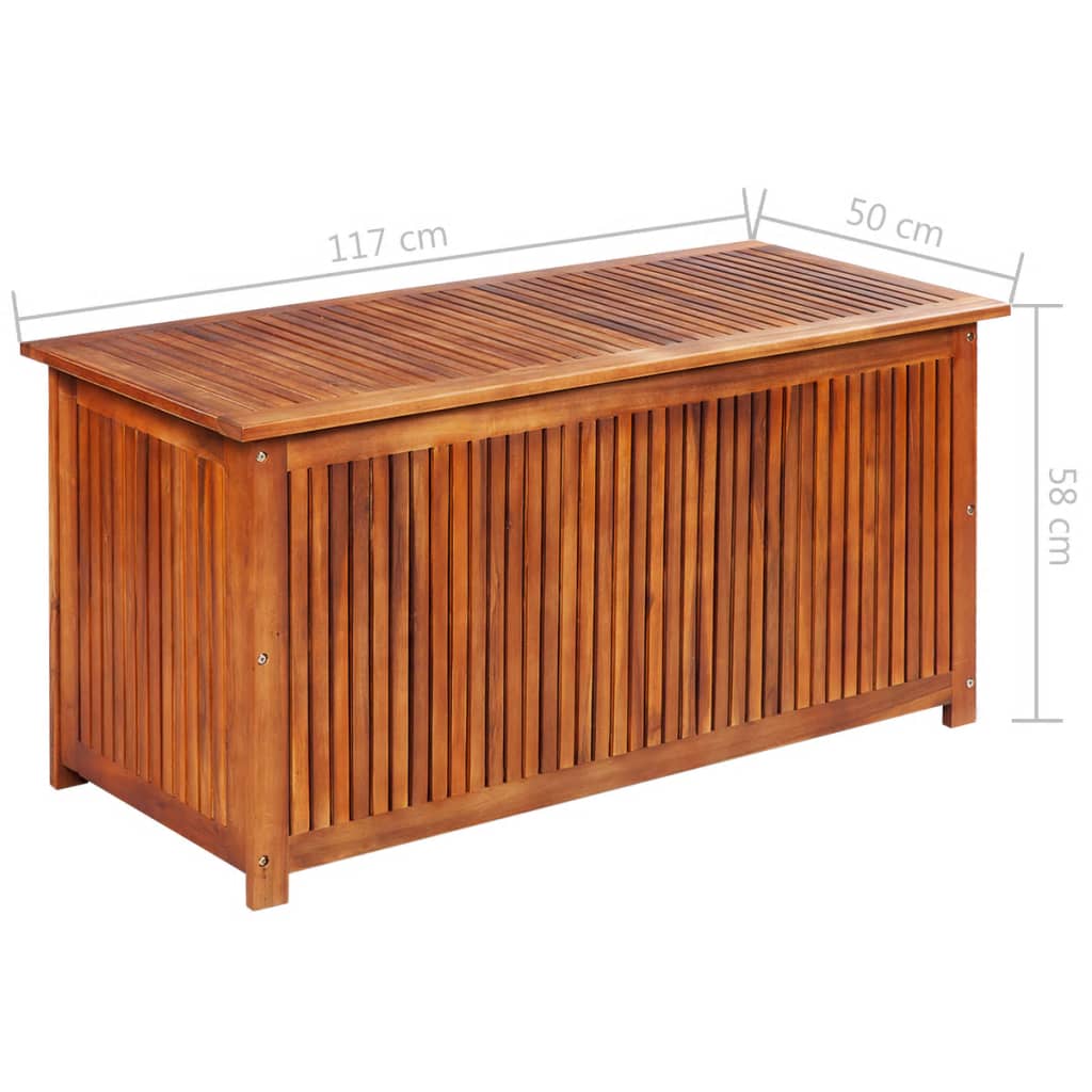 Patio Storage Box Cm Solid Acacia Wood Brown 44127