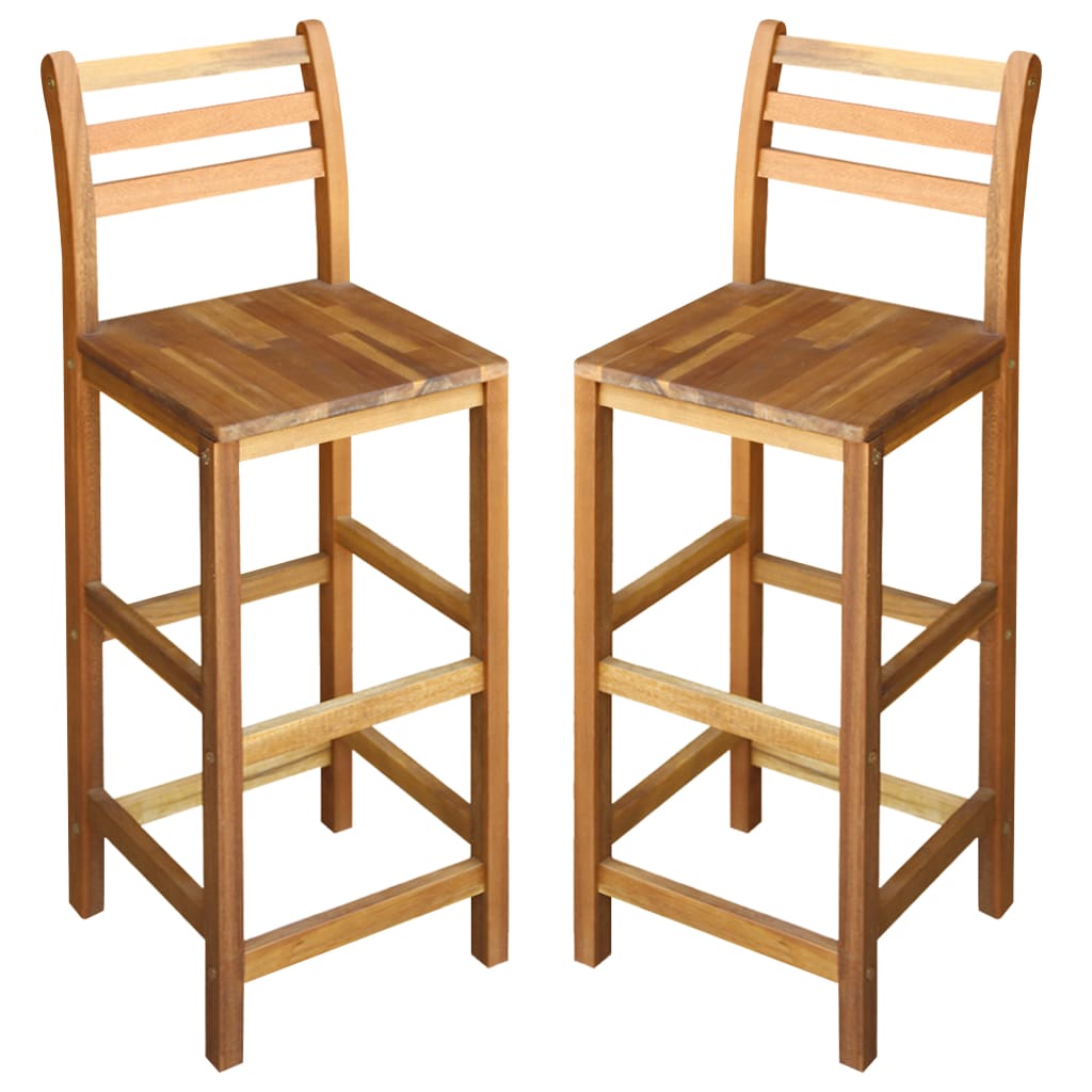 Bar Chairs Solid Acacia Wood Brown 44130