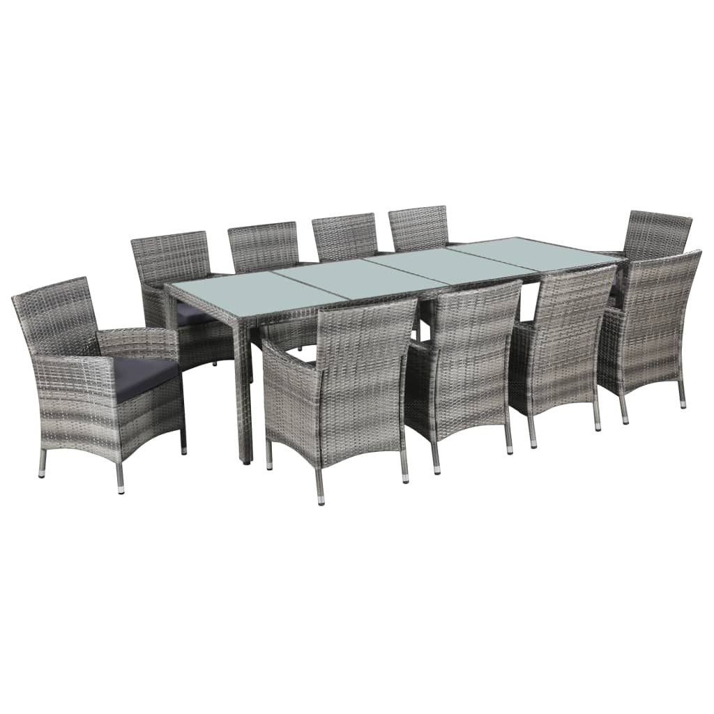 Patio Lounge Set With Cushions Poly Rattan Gray Grey 43956