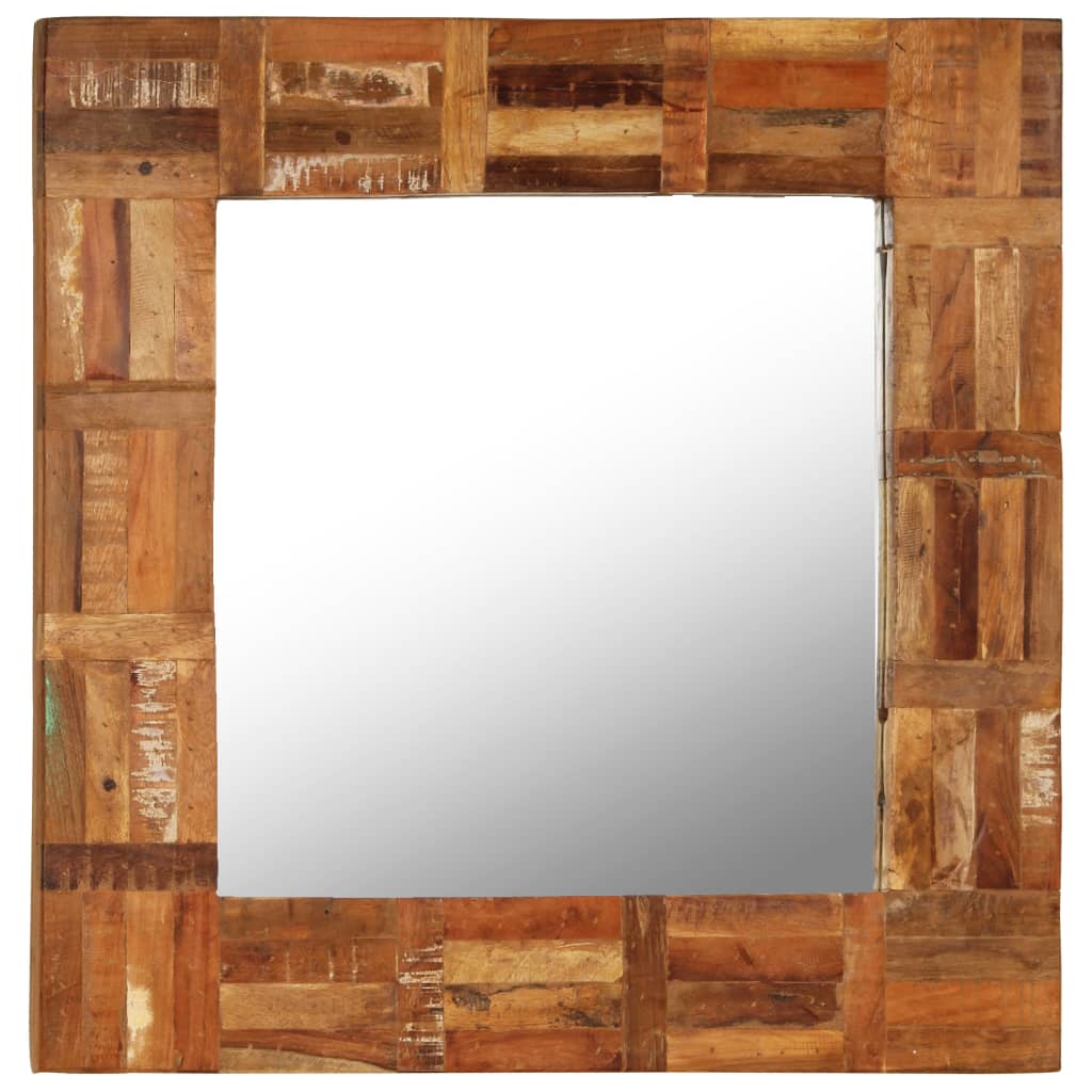 Wall Mirror Solid Reclaimed Wood Brown 246418