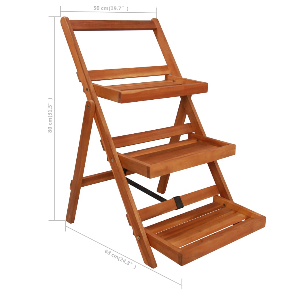Tier Plant Stand Solid Acacia Wood Brown 43994