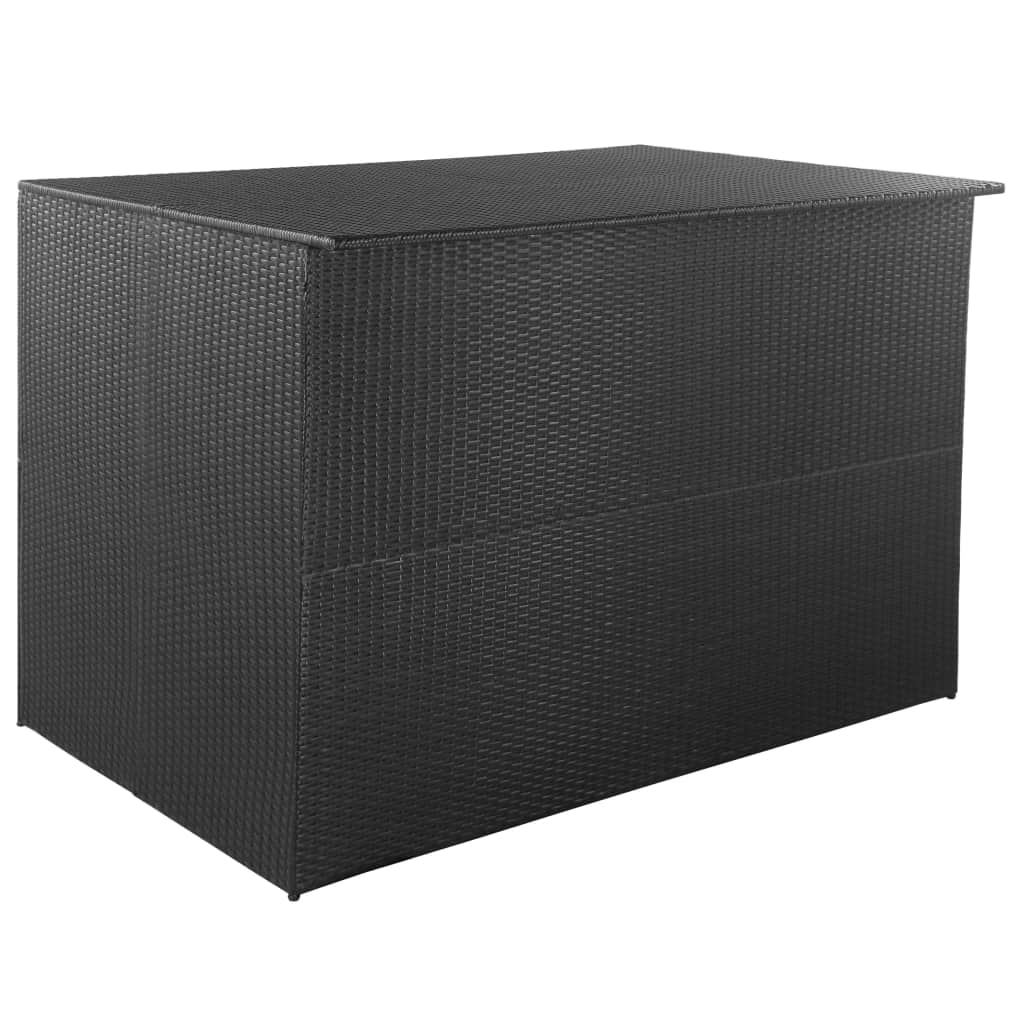 Patio Storage Box Poly Rattan Black 44245