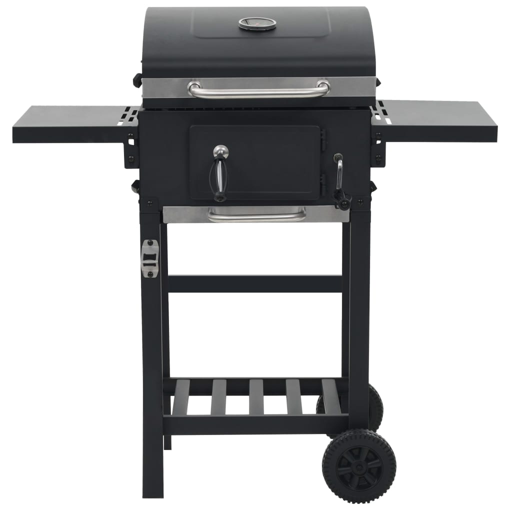 Charcoal Fueled Bbq Grill With Bottom Shelf Black 44280