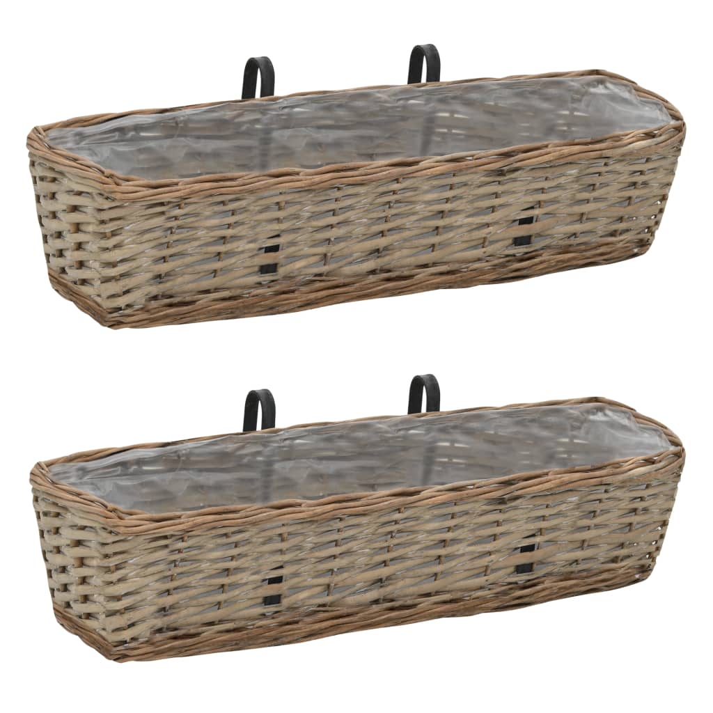 Planter Wicker With Pe Lining Brown 246825
