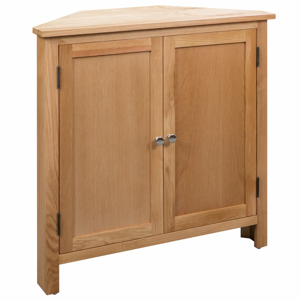 Corner Cabinet Solid Oak Wood Brown 247039