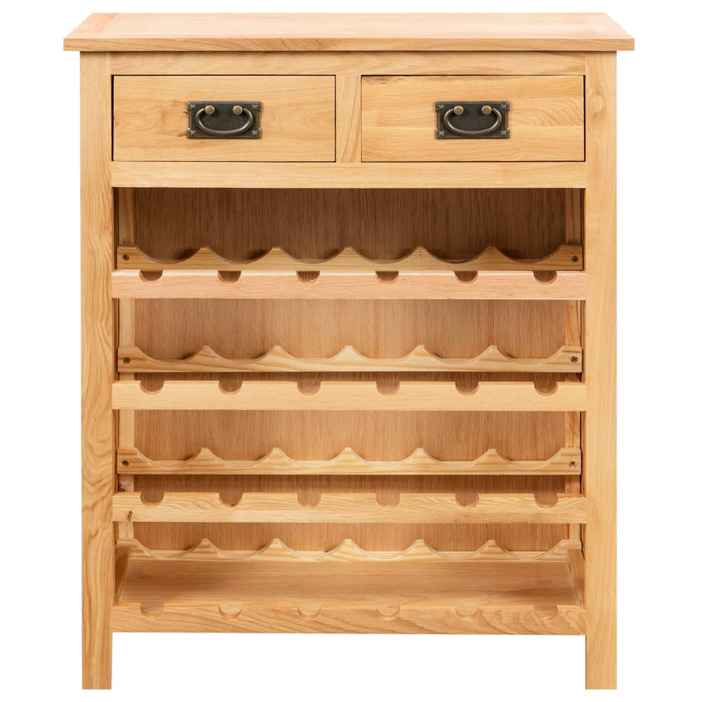 Wine Cabinet Solid Oak Wood Brown 247043