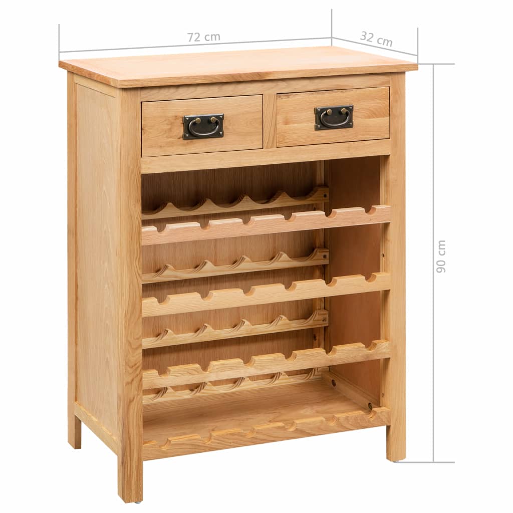 Wine Cabinet Solid Oak Wood Brown 247043