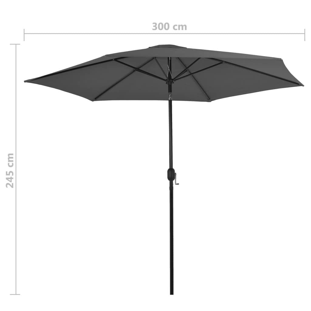 Cantilever Umbrella With Wooden Pole Anthracite 44491