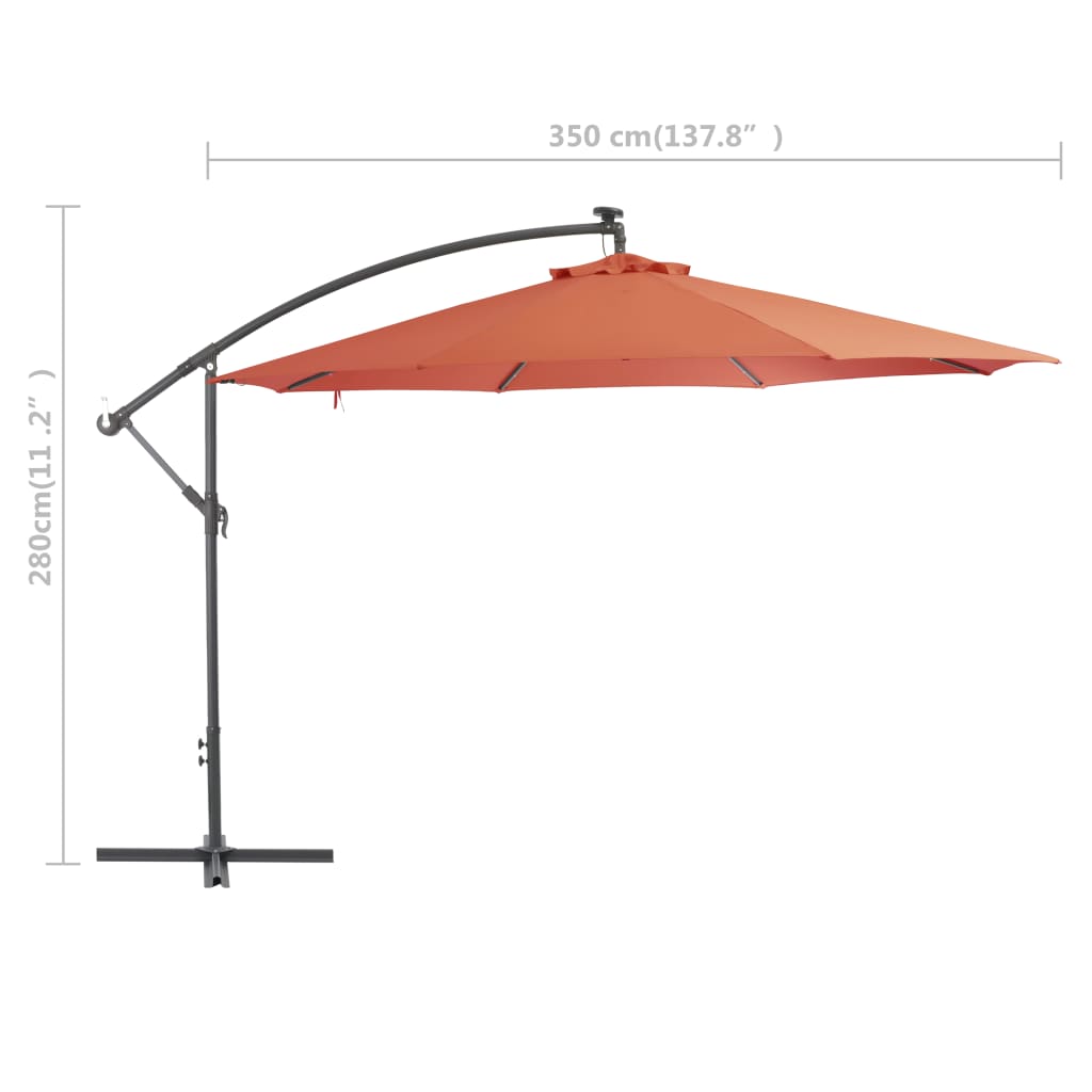 Outdoor Parasol With Metal Pole Anthracite 44501