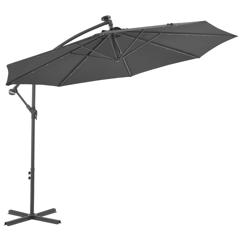 Cantilever Umbrella With Led Lights And Steel Pole A 44521