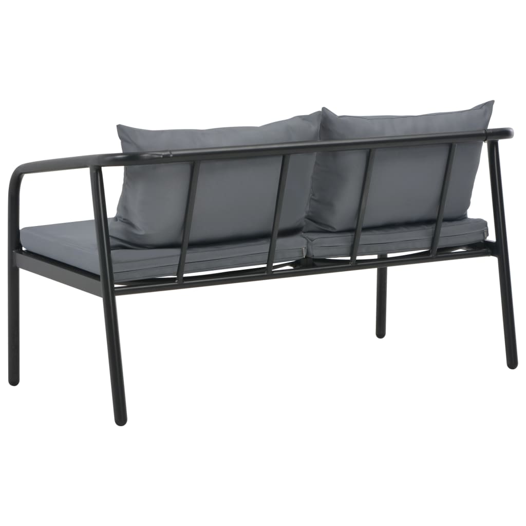 Seater Patio Sofa With Cushions Gray Aluminium Grey 44699
