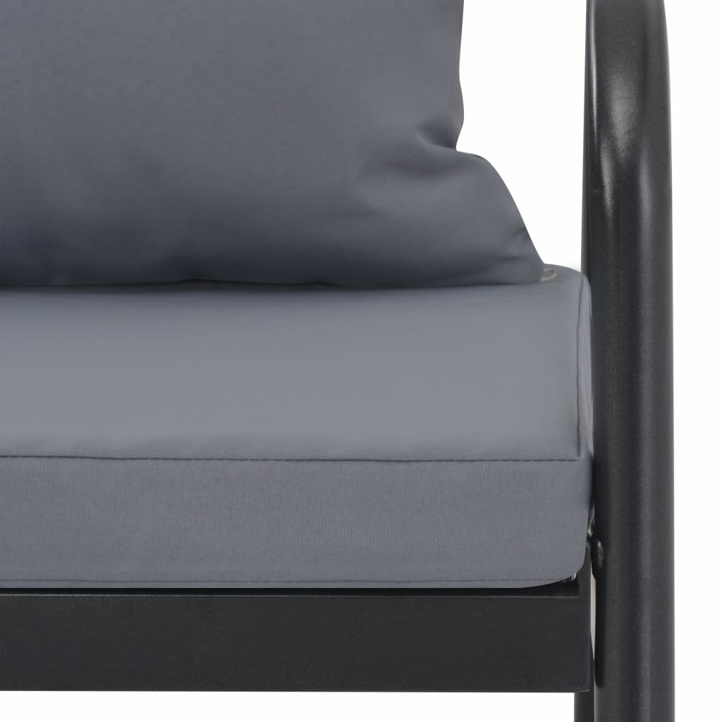Seater Patio Sofa With Cushions Gray Aluminium Grey 44699