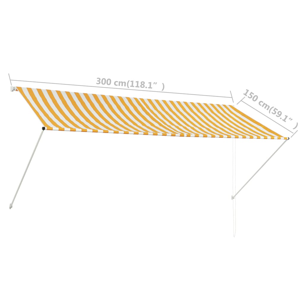 Retractable Awning Yellow And White Multicolour 143752