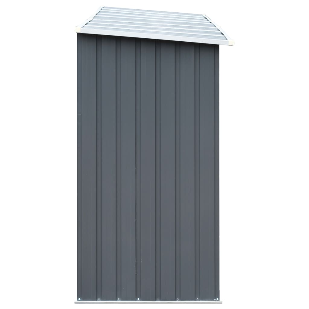 Garden Log Storage Shed Galvanized Steel Gray Grey 44858