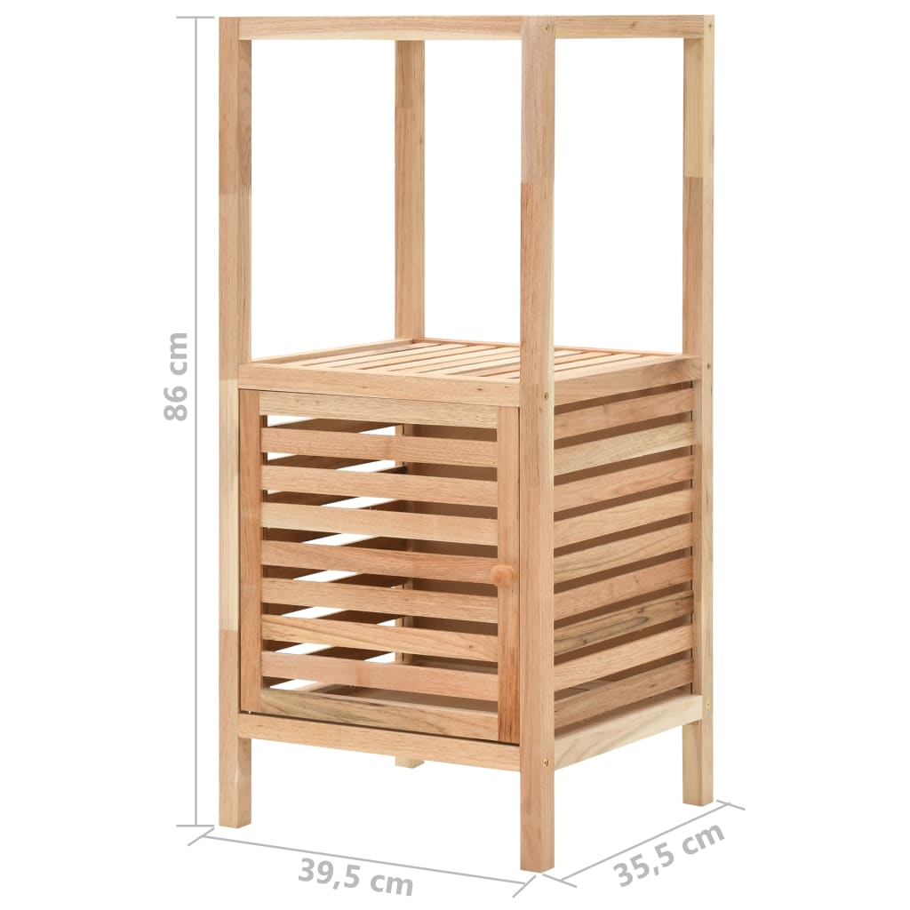 Bathroom Storage Cabinet Solid Walnut Wood Beige 247098