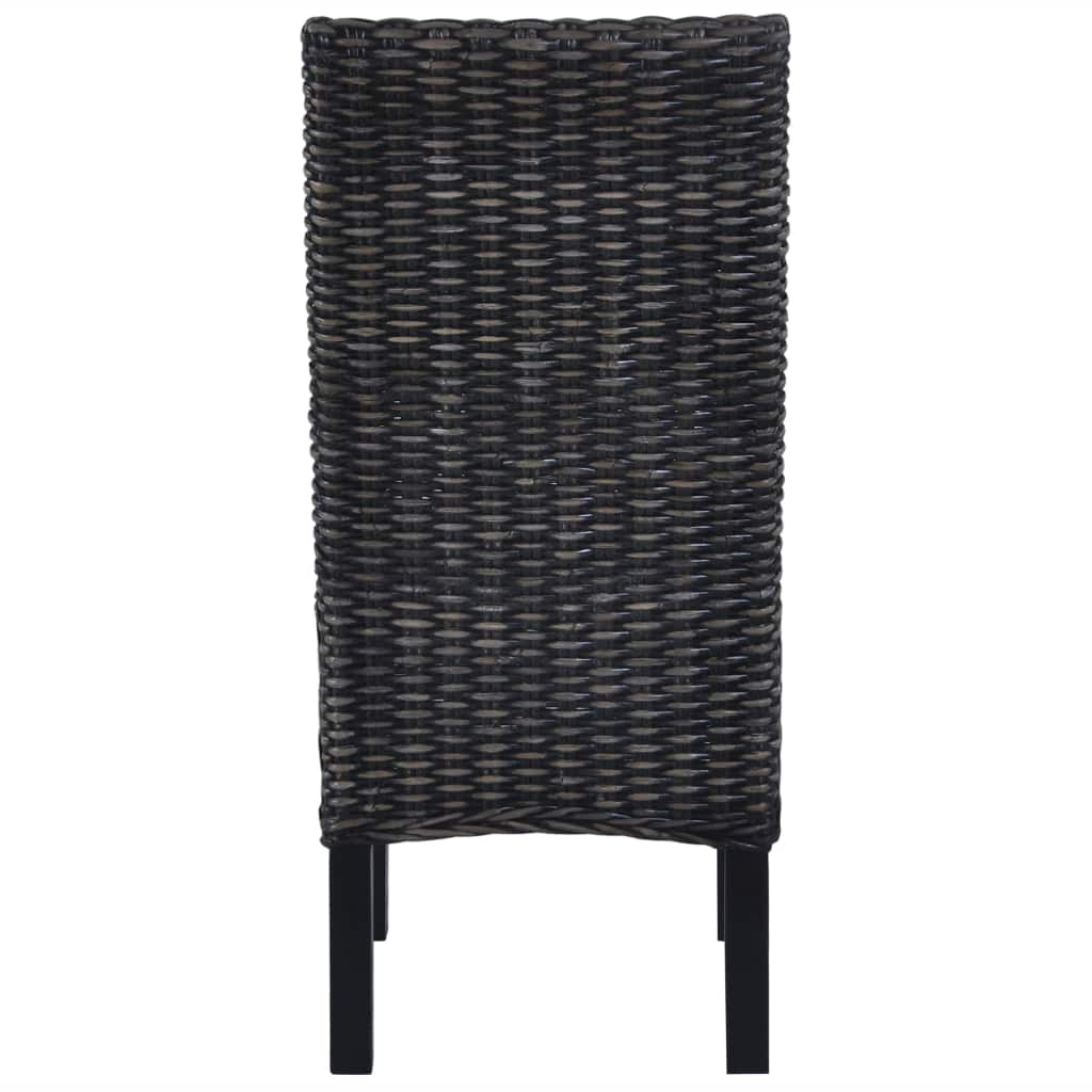 Dining Chairs Kubu Rattan And Mango Wood Black 275470
