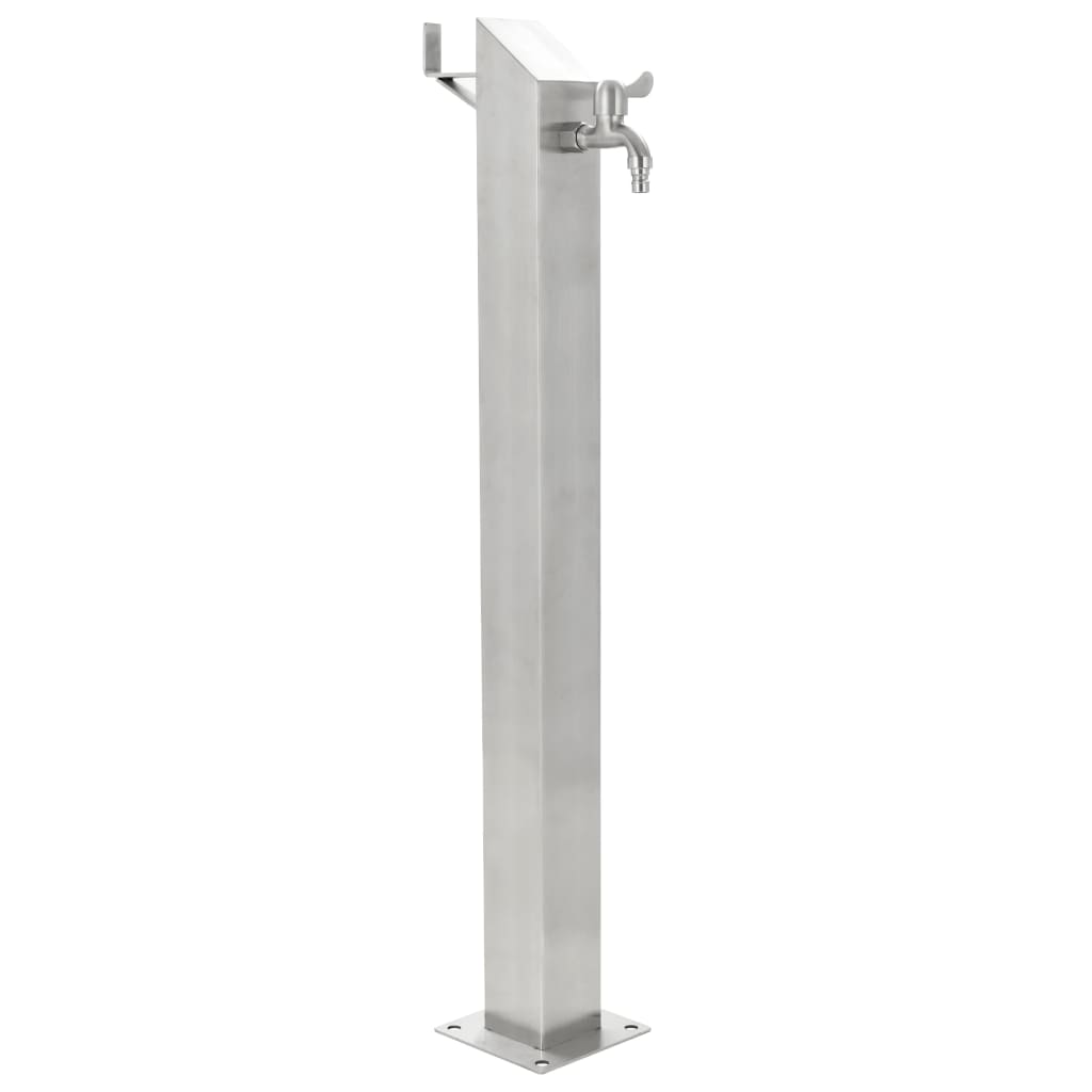 Garden Water Column Stainless Steel Square Silver 45453