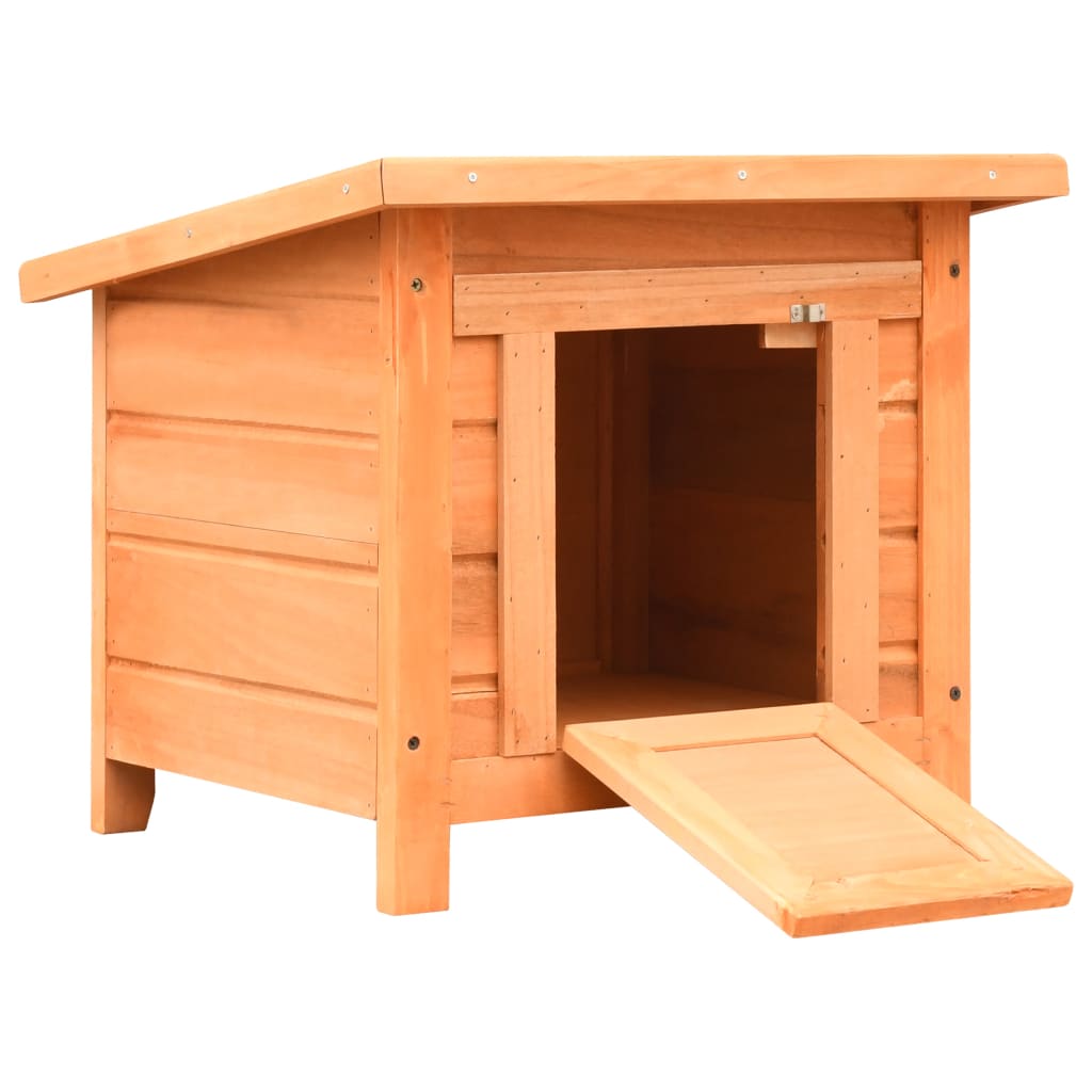 Cat House Solid Pine Fir Wood Brown 170640