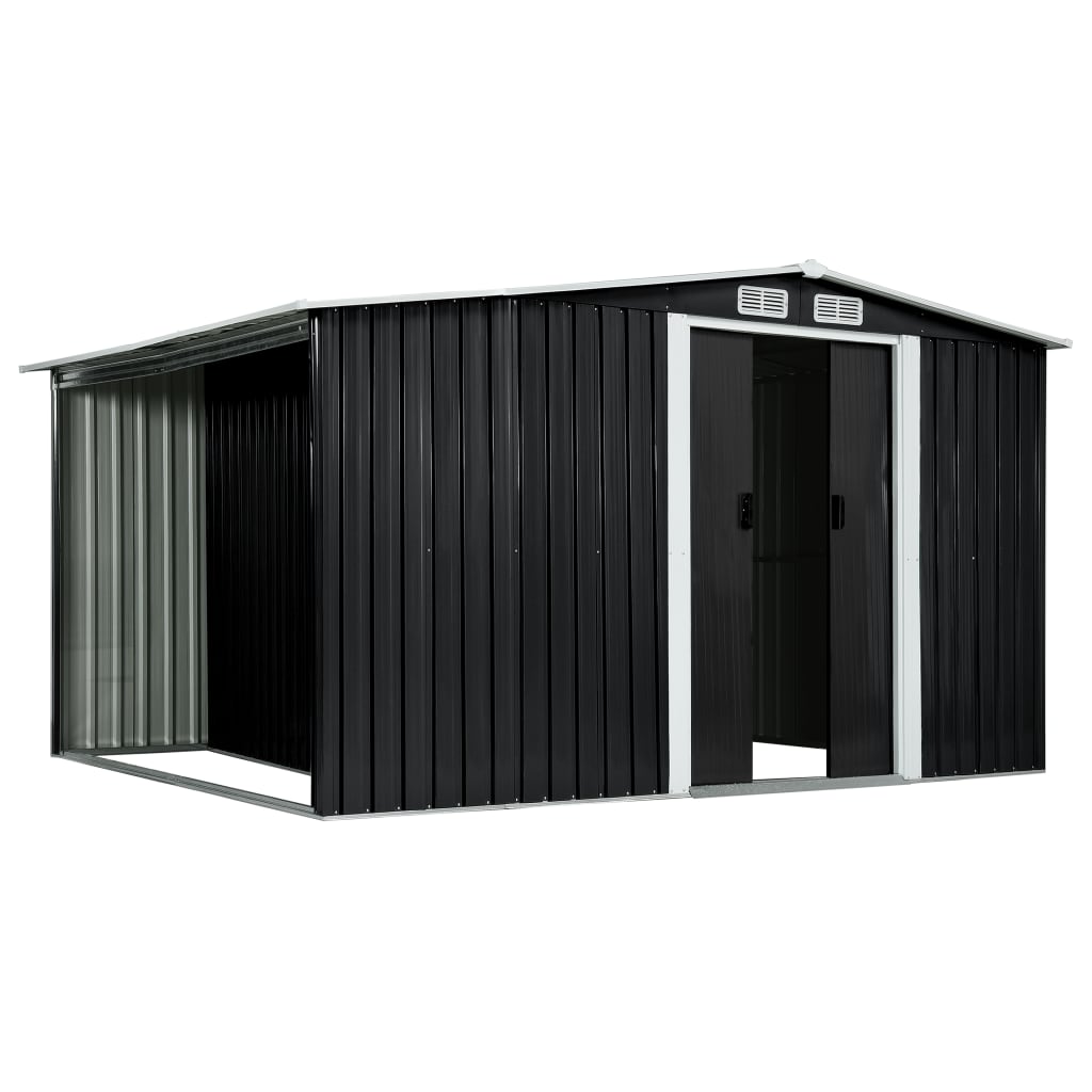 Garden Shed With Sliding Doors Anthracite Steel Grey 144018