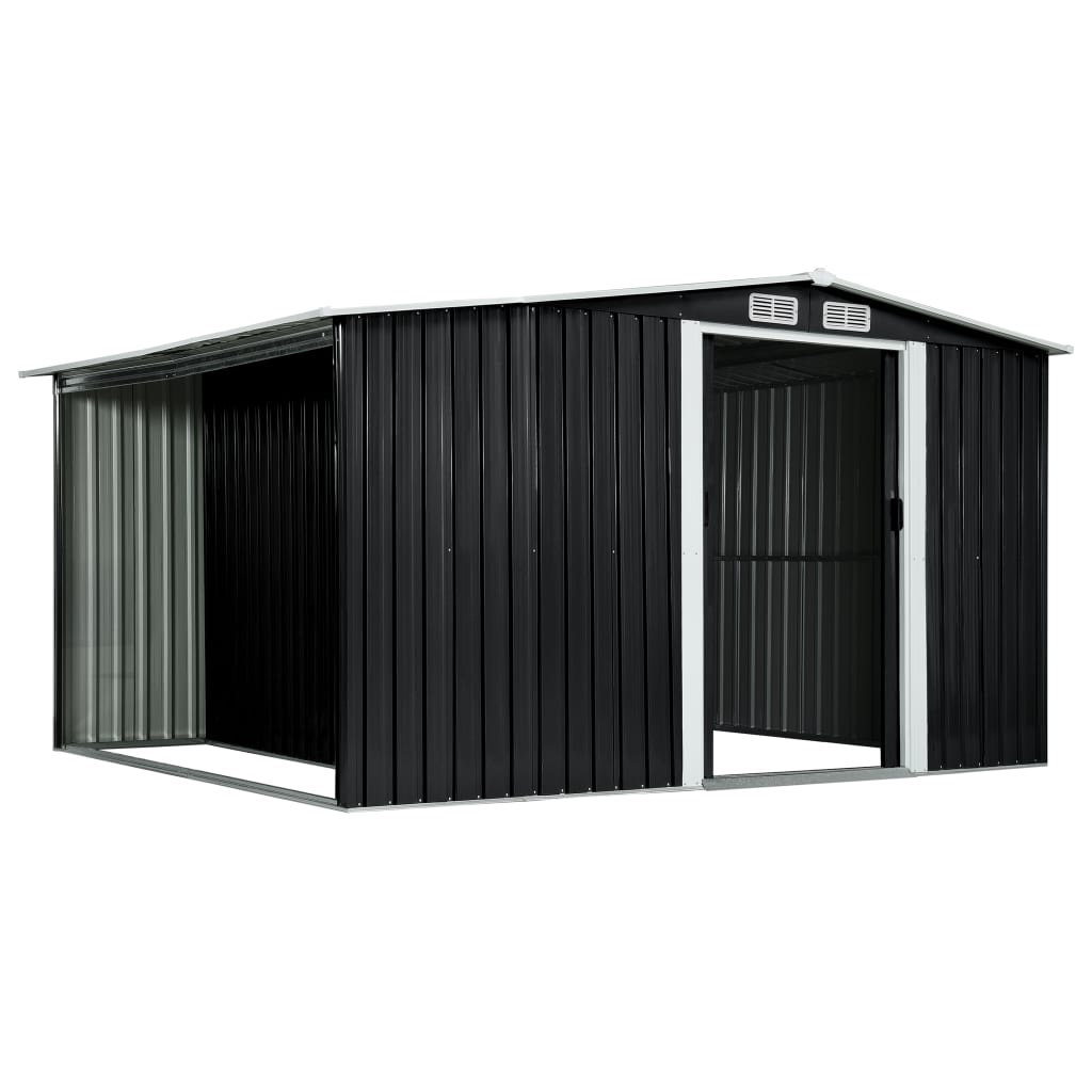 Garden Shed With Sliding Doors Anthracite Steel Grey 144020