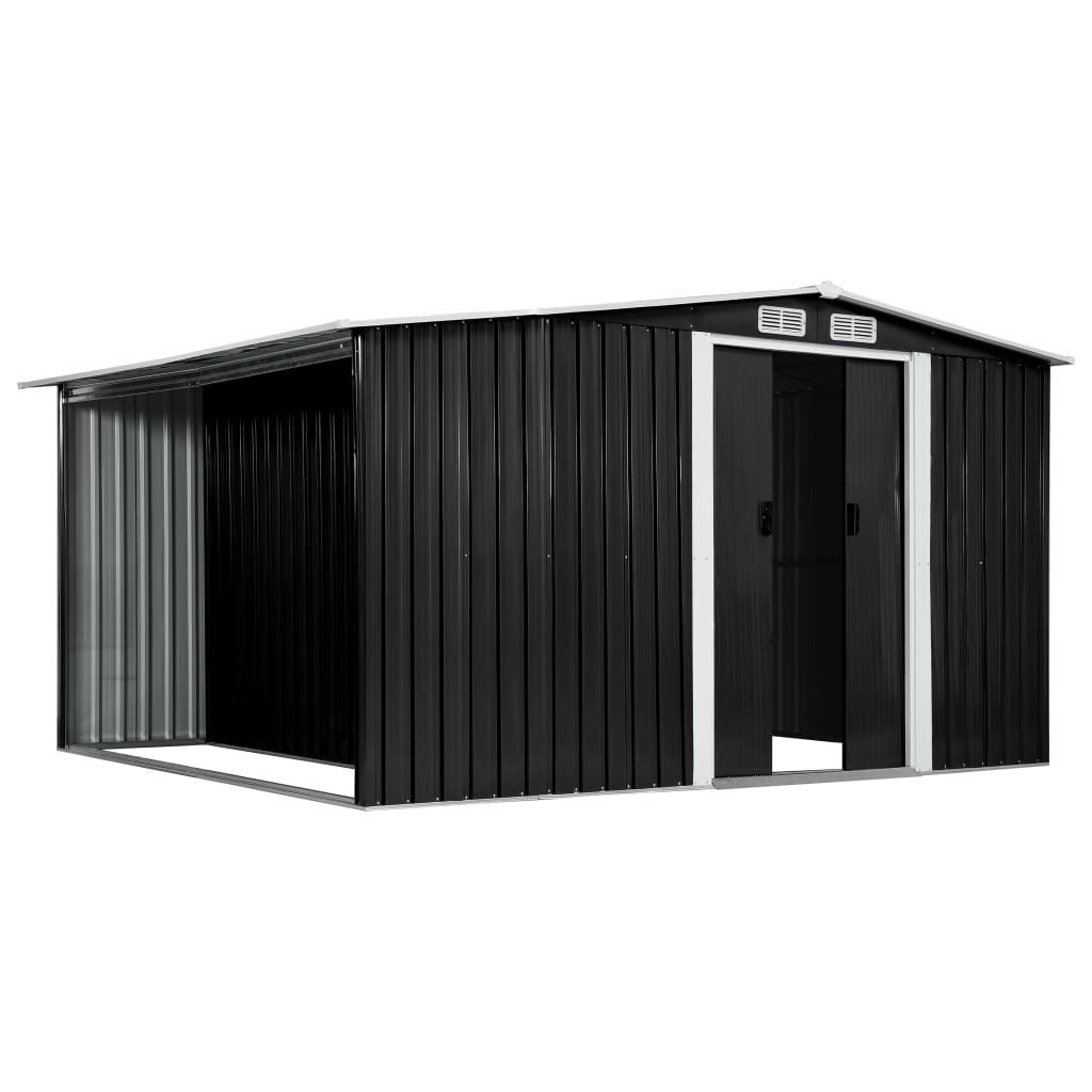 Garden Shed With Sliding Doors Anthracite Steel Grey 144020