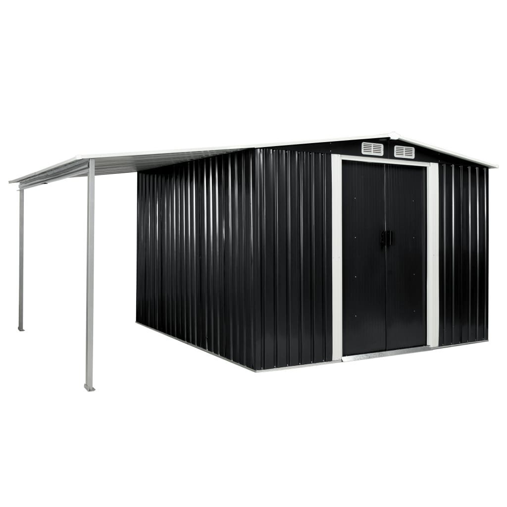 Garden Shed With Sliding Doors Anthracite Steel Grey 144030
