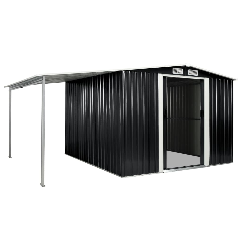 Garden Shed With Sliding Doors Anthracite Steel Grey 144030