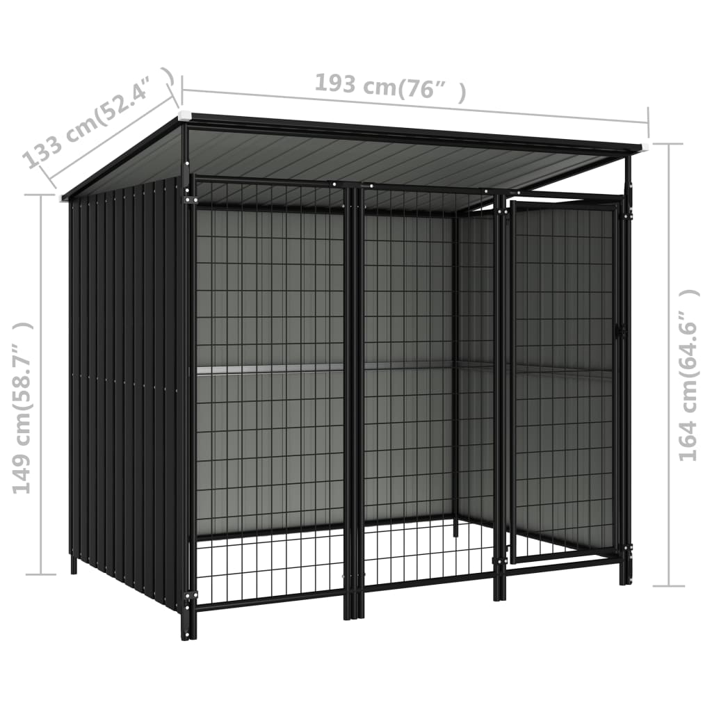 Outdoor Dog Kennel Anthracite 144042