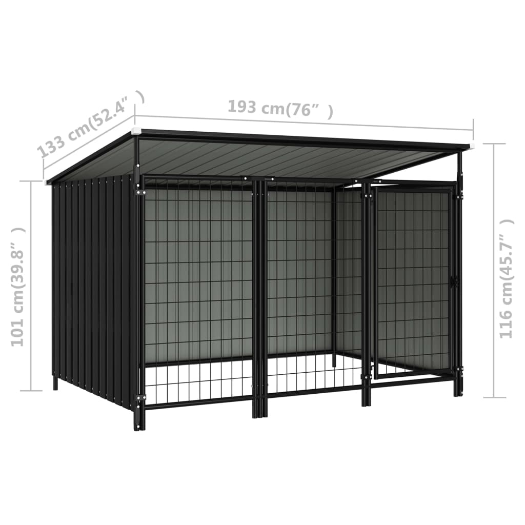 Outdoor Dog Kennel Anthracite 144050