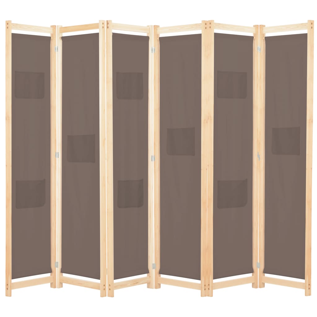 Panel Room Divider Fabric Brown 248180