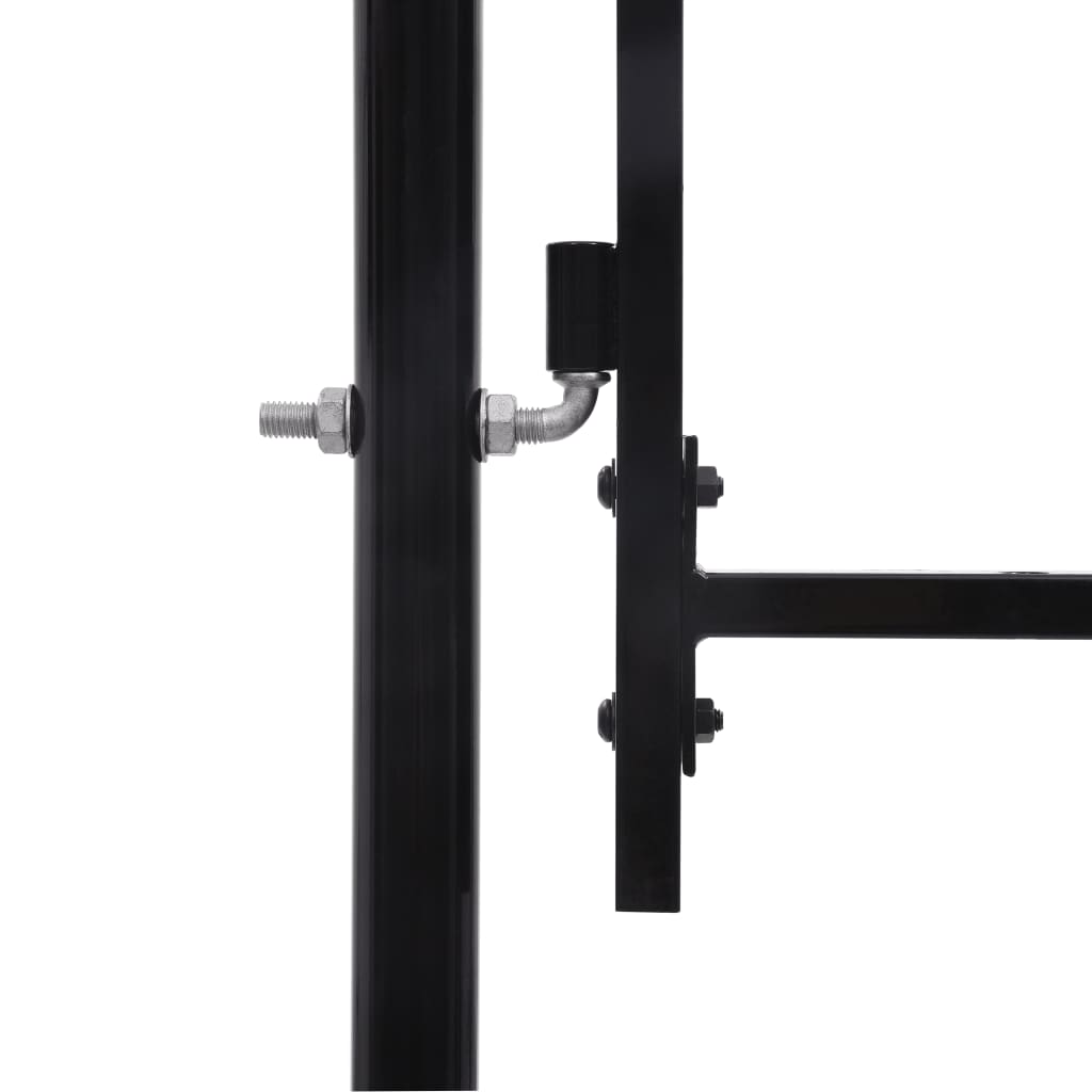Double Door Fence Gate With Spear Top Black 144360