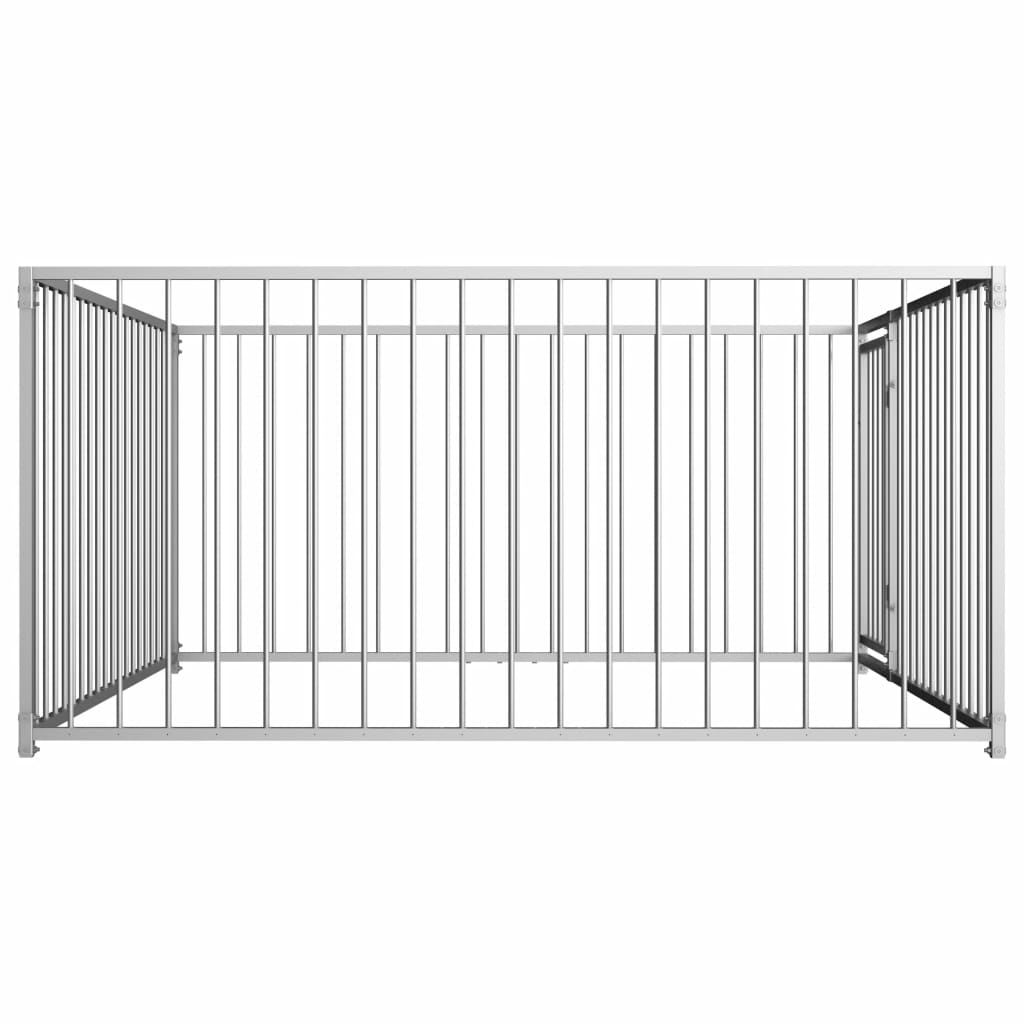 Outdoor Dog Kennel Silver 144487