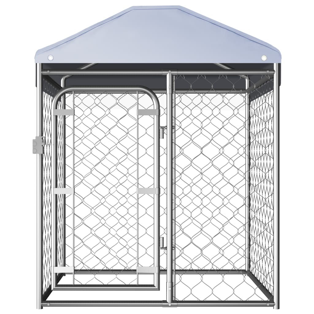Outdoor Dog Kennel Silver 144490