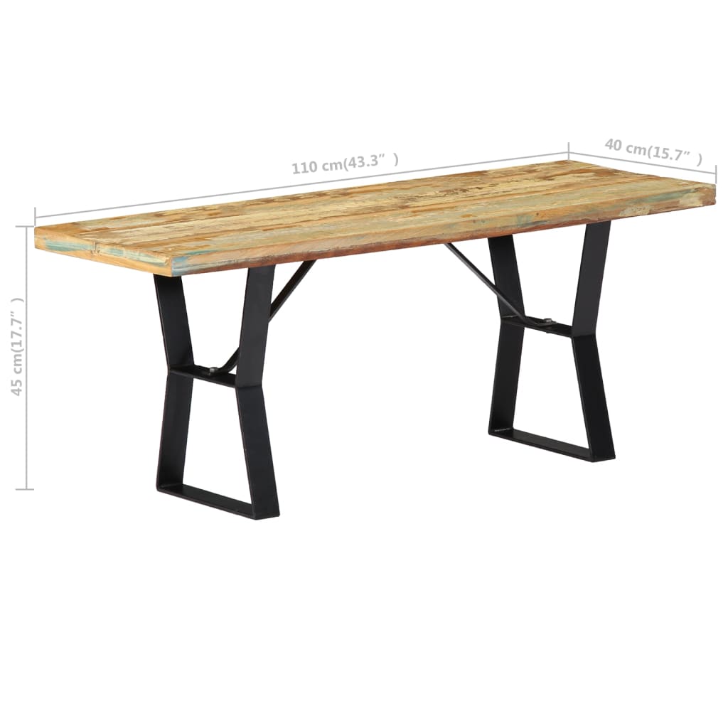 Bench Solid Mango Wood Brown 247951