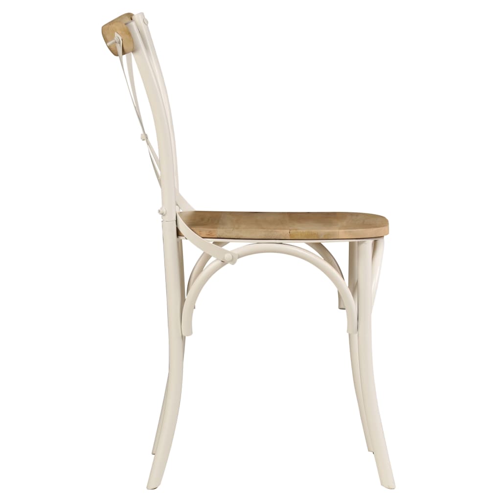 Cross Chairs Solid Mango Wood White 247315