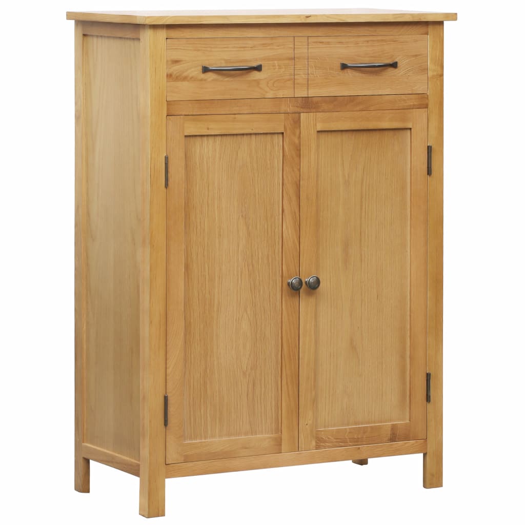 Shoe Cabinet Solid Oak Wood Brown 247460