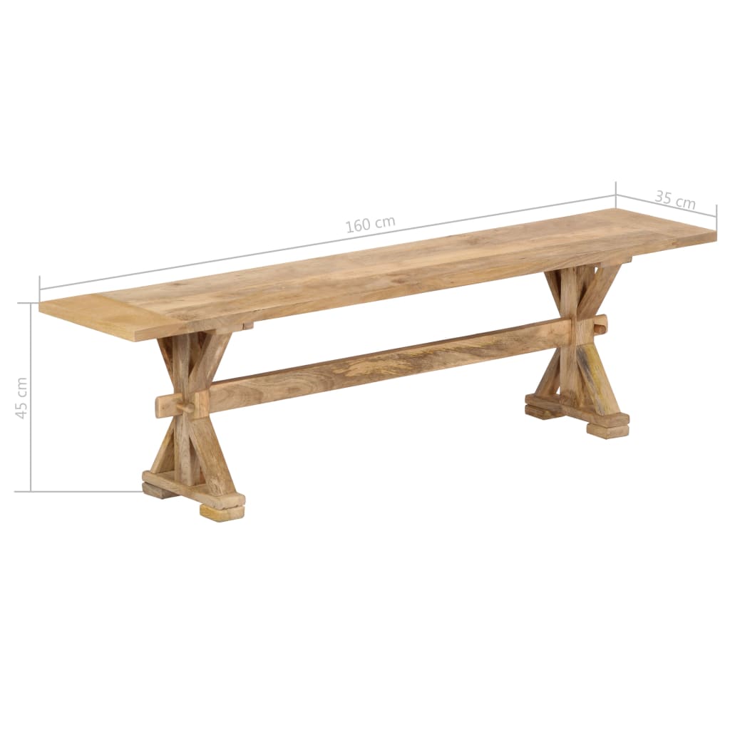 Hall Bench Solid Mango Wood Brown 247590