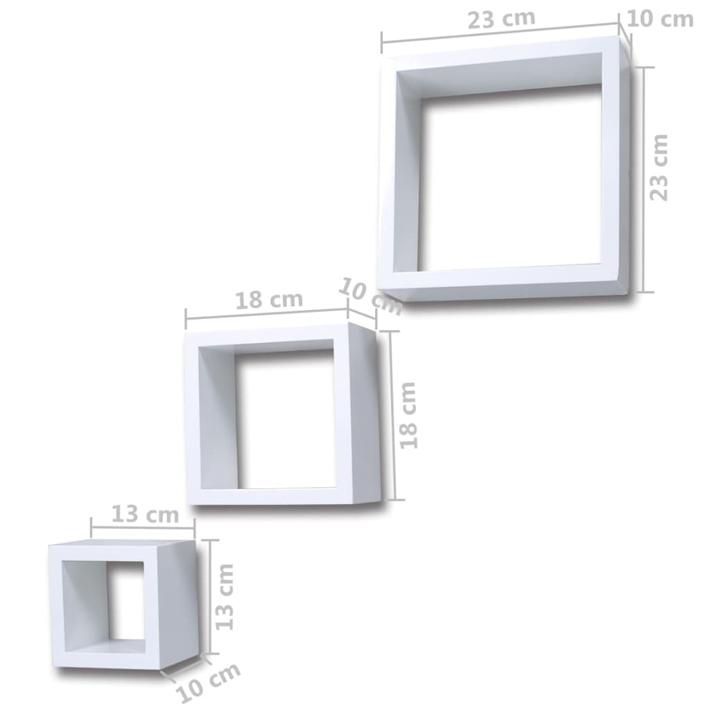 Wall Cube Shelves White 275971