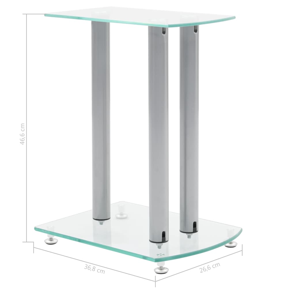 Aluminum Speaker Stands Safety Glass Transparent 50138