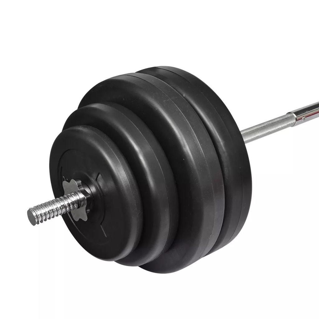Barbell With Plates Set Black 90372