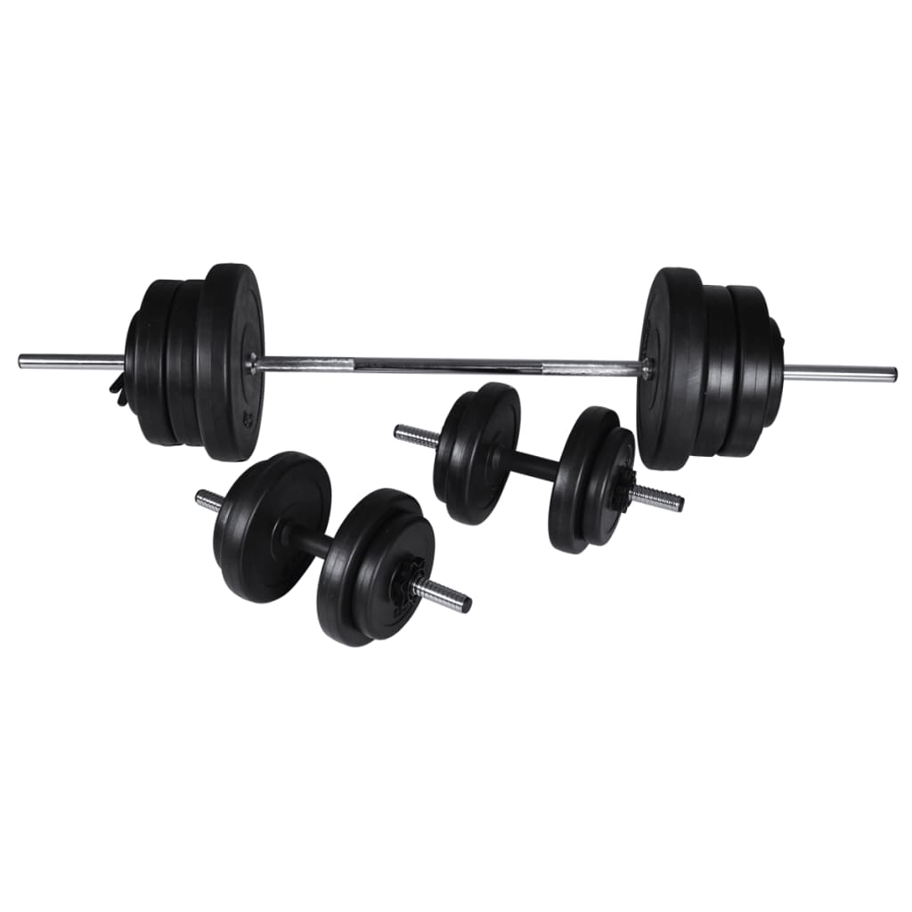 Barbell With Plates Set Black 90372