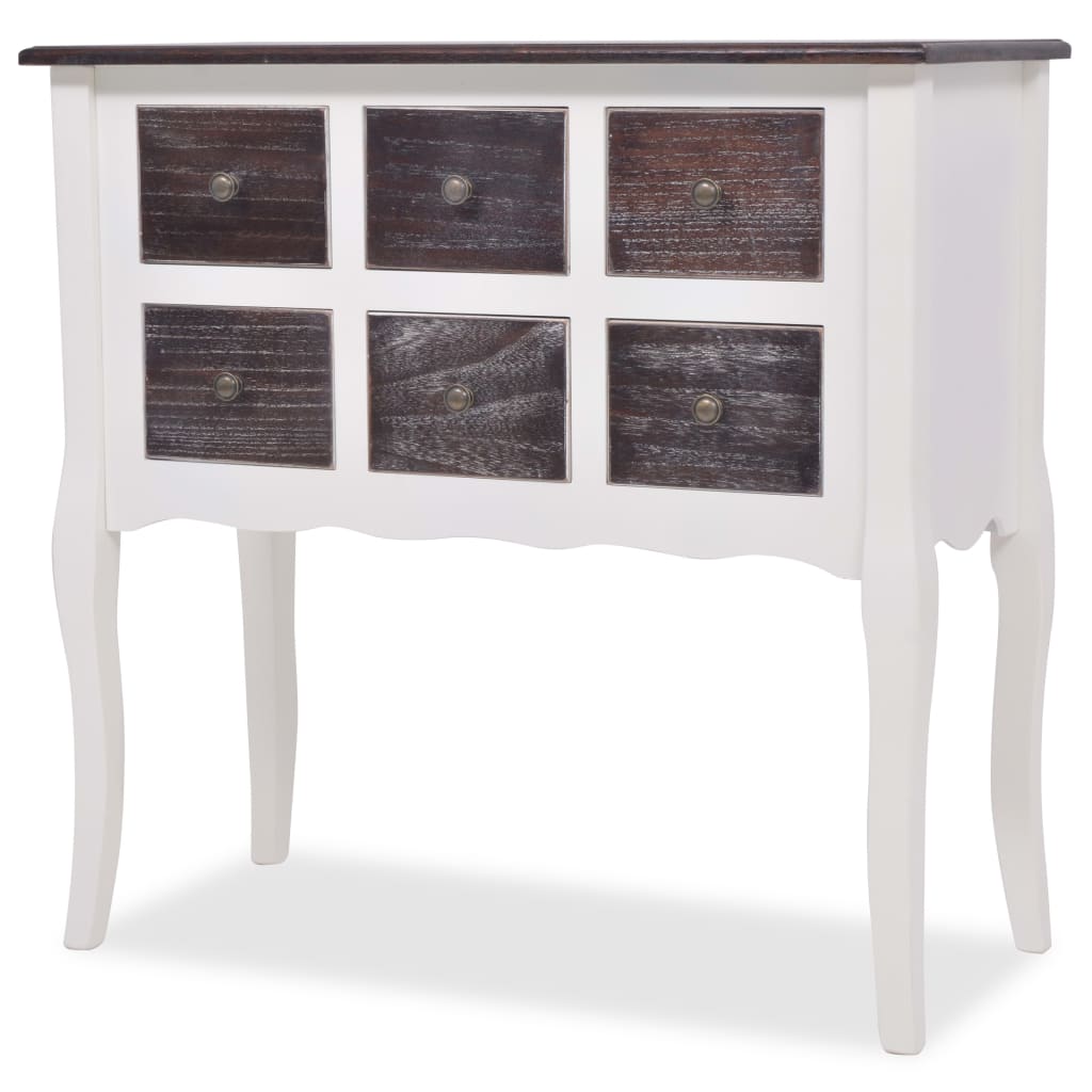 Console Cabinet Drawers Brown And Wooden White 240402