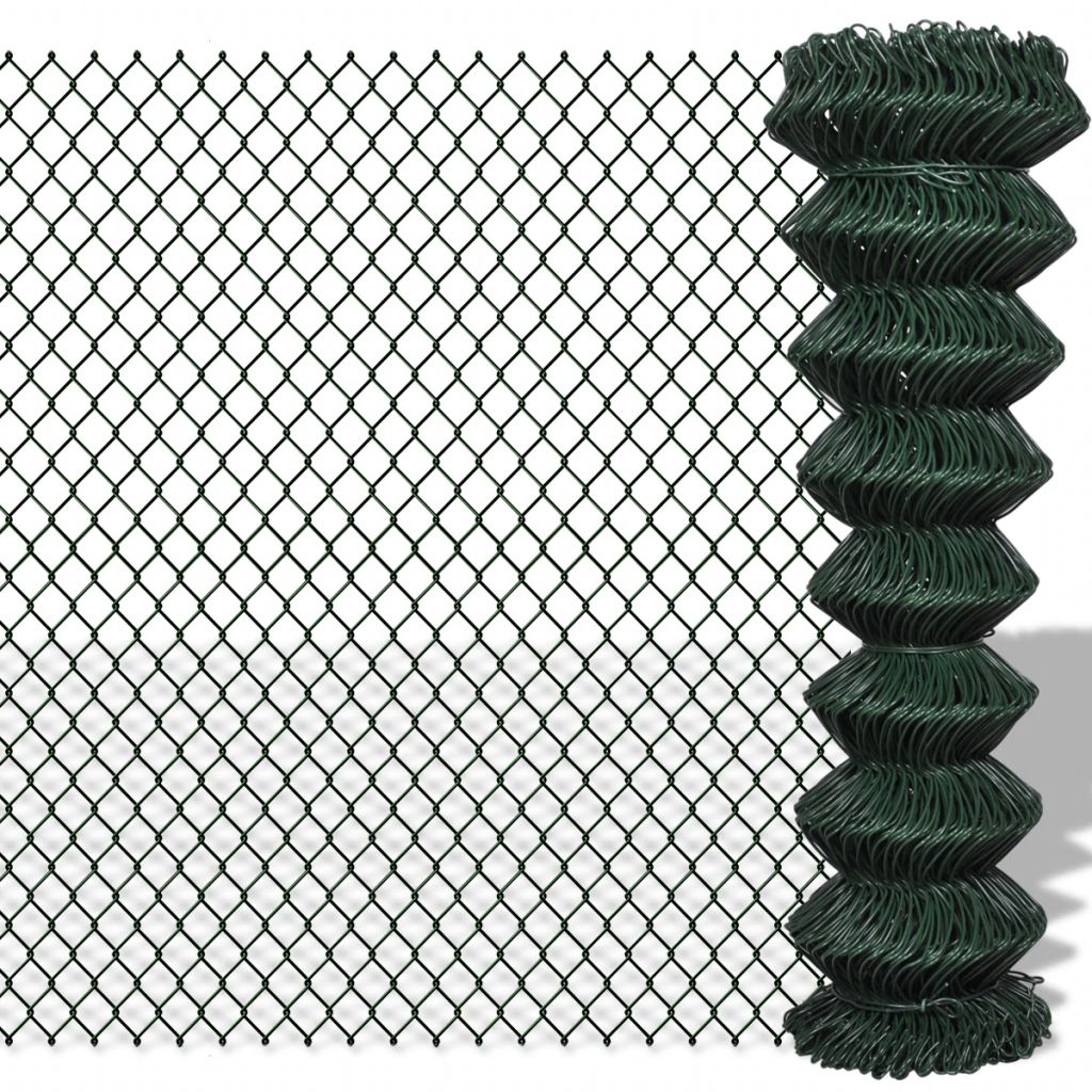 Chain Link Fence Steel Green 140351