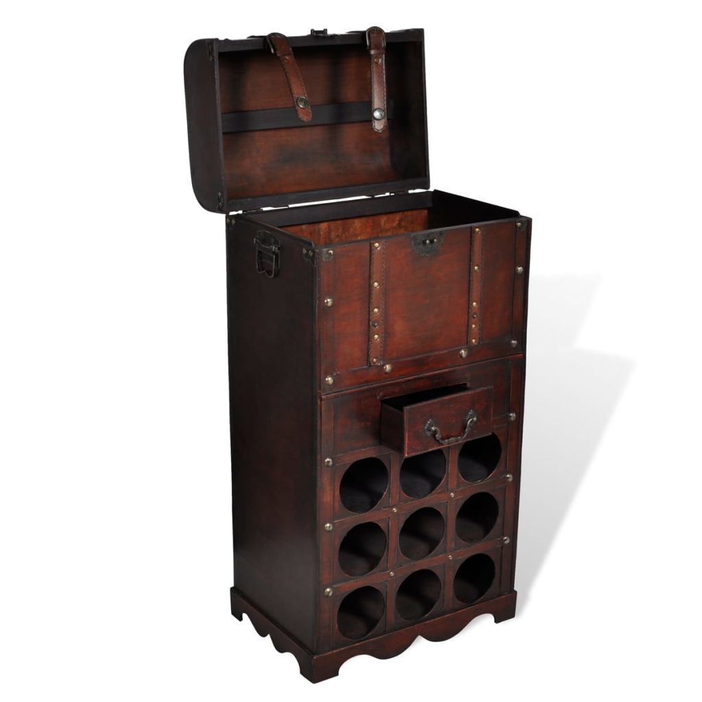 Wooden Wine Rack For Bottles With Storage Red 240506