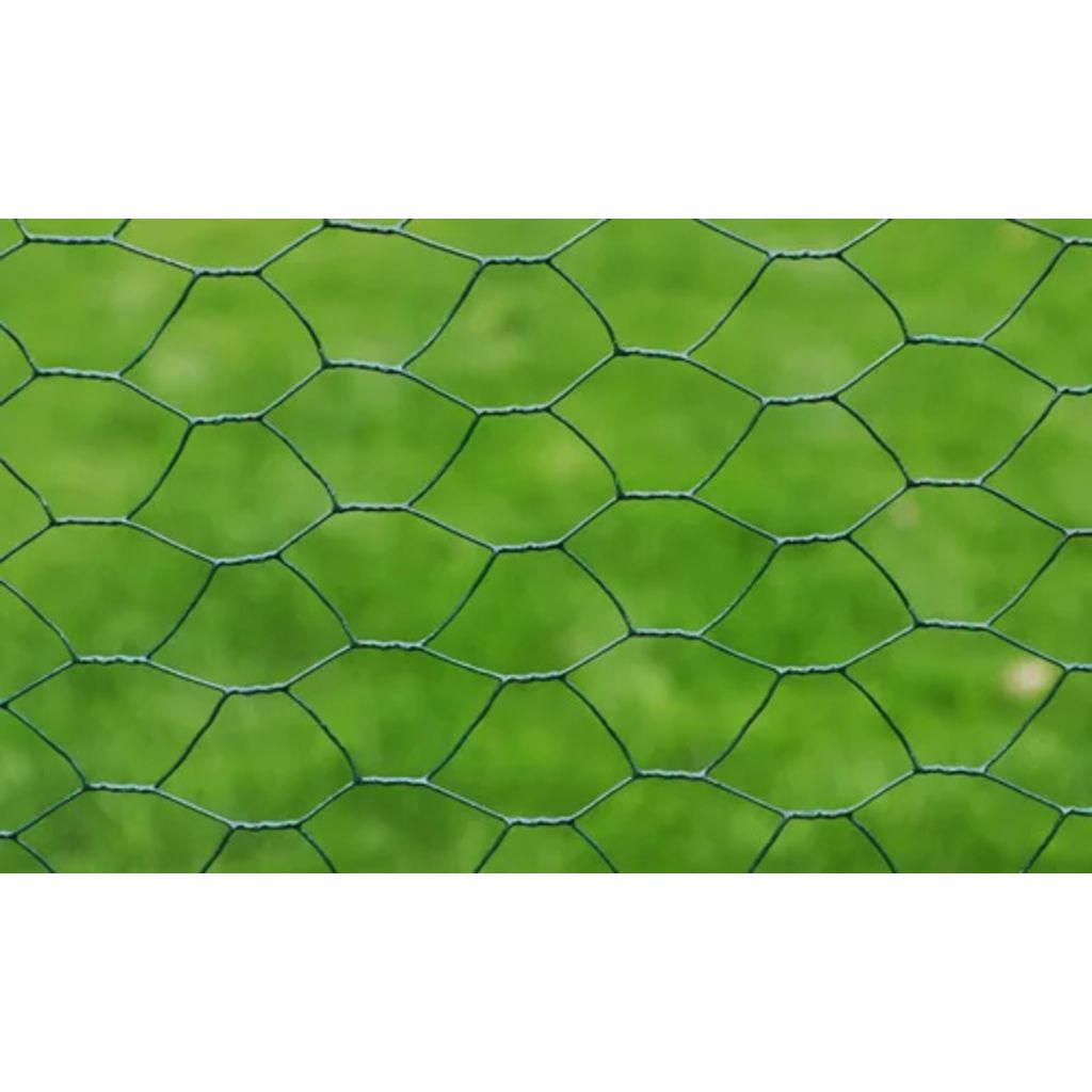 Chicken Wire Fence Galvanised With Pvc Coating Green 140414