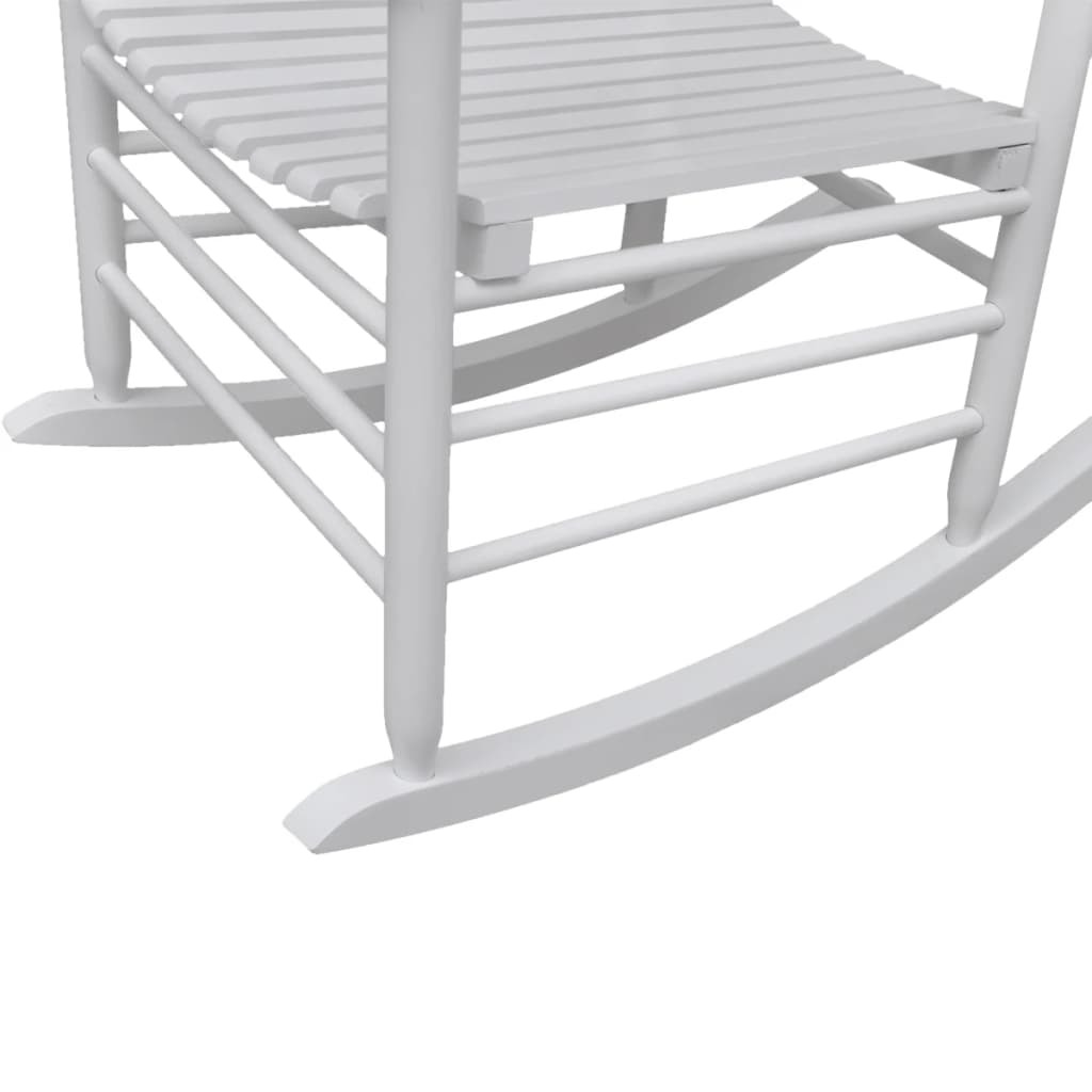 Rocking Chair With Curved Seat Wood White 40858